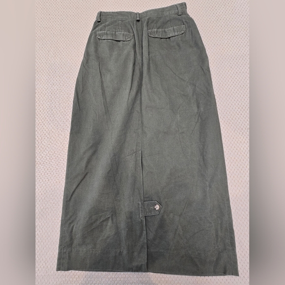 Vintage Willis& Geiger Skirt 8 USA Made Bush Poplin Wrap Maxi Green  Military - Picture 15 of 15